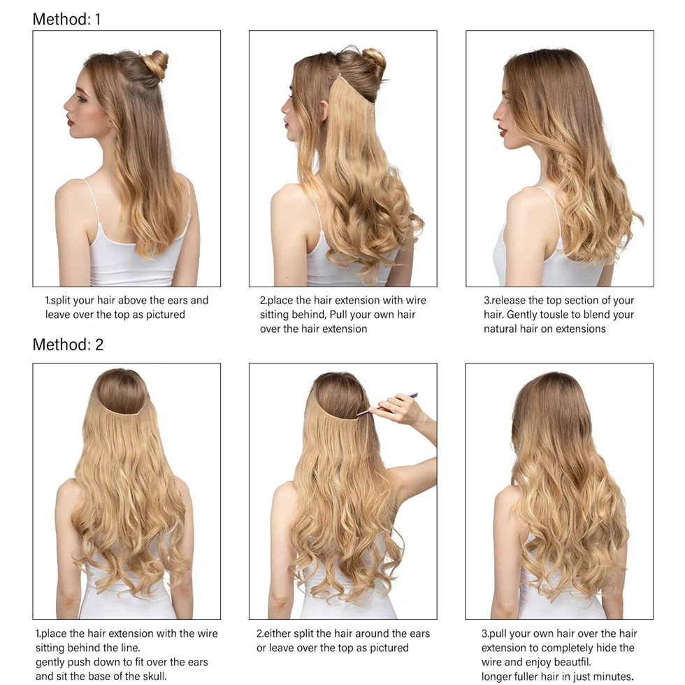 Human Hair Halo Extensions